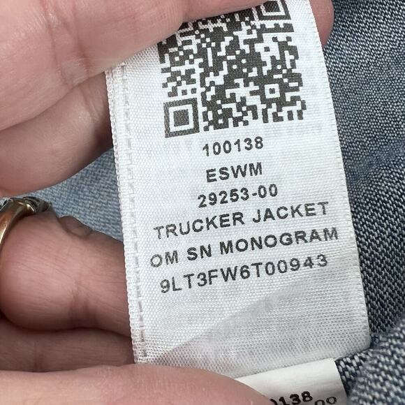 True Religion Monogram Blue Denim Trucker Jacket Mens Size XL - Picture 13 of 13